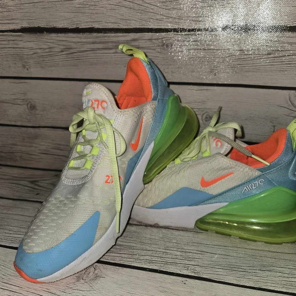 Nike Air Max 270 Blue Gaze Barely Volt CJ9940-400 Youth Size 6.5